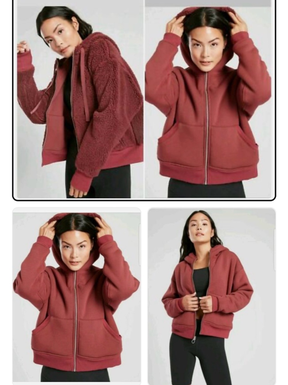 Athleta Women's Rust Zip-Up Hooded Utility Jacket